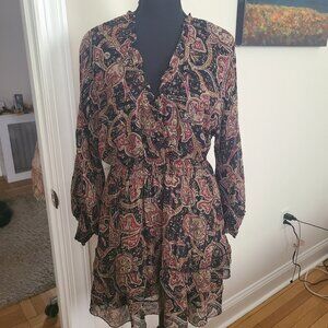 The Kooples Paisley Metallic Silk Dress